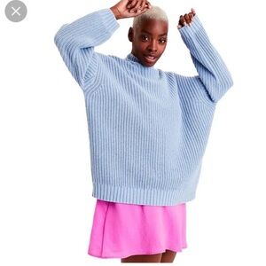 American Eagle light blue mock neck oversized long sleeve Size sleeve sweater